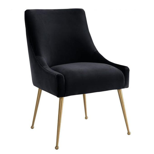 TV - BEATRIX BLACK DINING CHAIR-GOLD LEGS