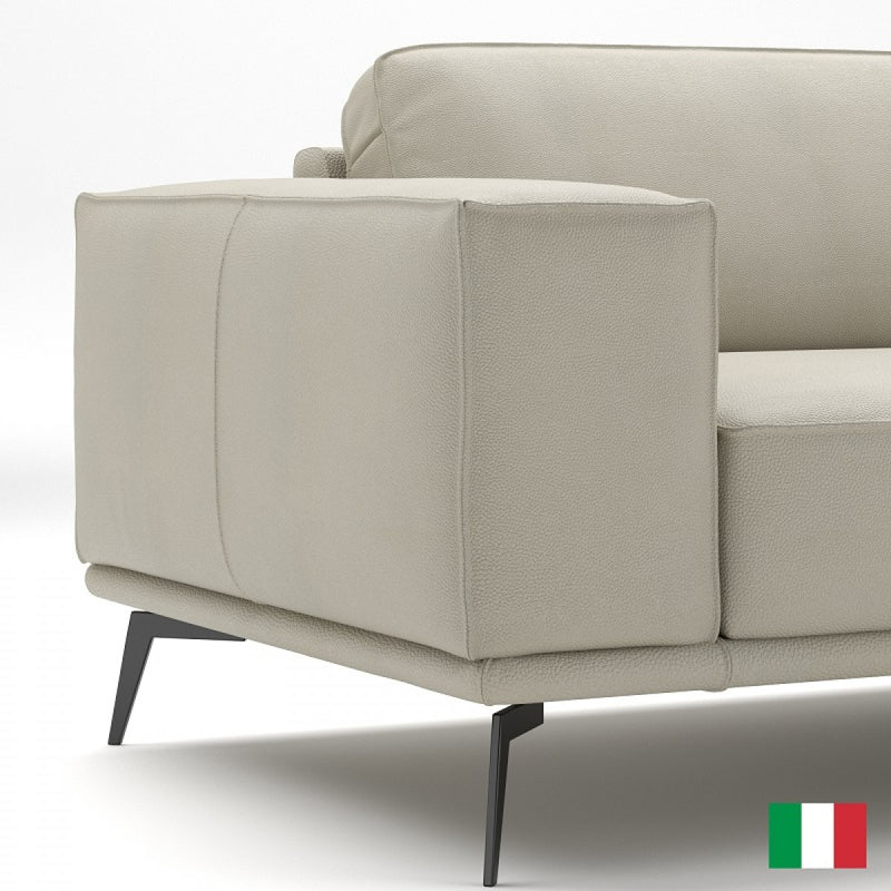 VG - LAMOD ITALIA SOHO - ITALIAN Grey LEATHER SECTIONAL SOFA