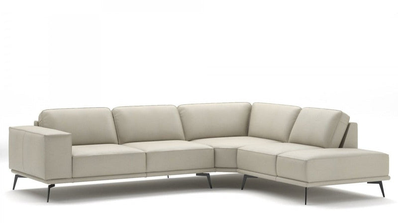 VG - LAMOD ITALIA SOHO - ITALIAN Grey LEATHER SECTIONAL SOFA