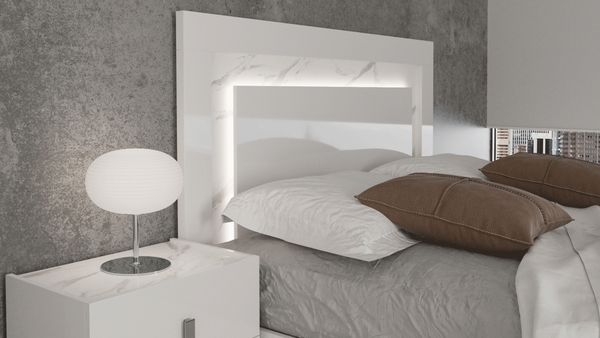 EF - CARRARA KING BED W/ LED LIGHT