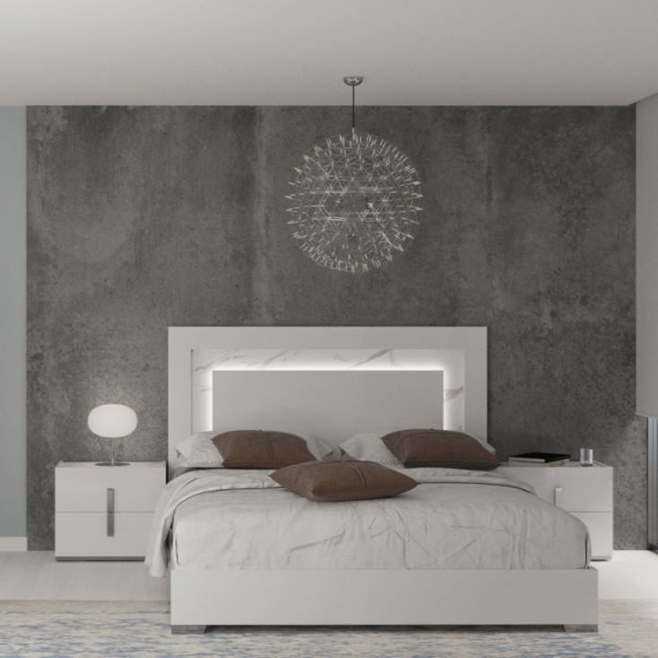 EF - CARRARA KING BED W/ LED LIGHT