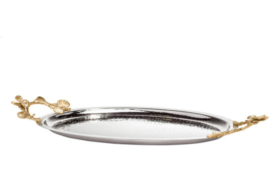 TT - SOFIA GOLD TRIM STAINLESS STEEL TRAY
