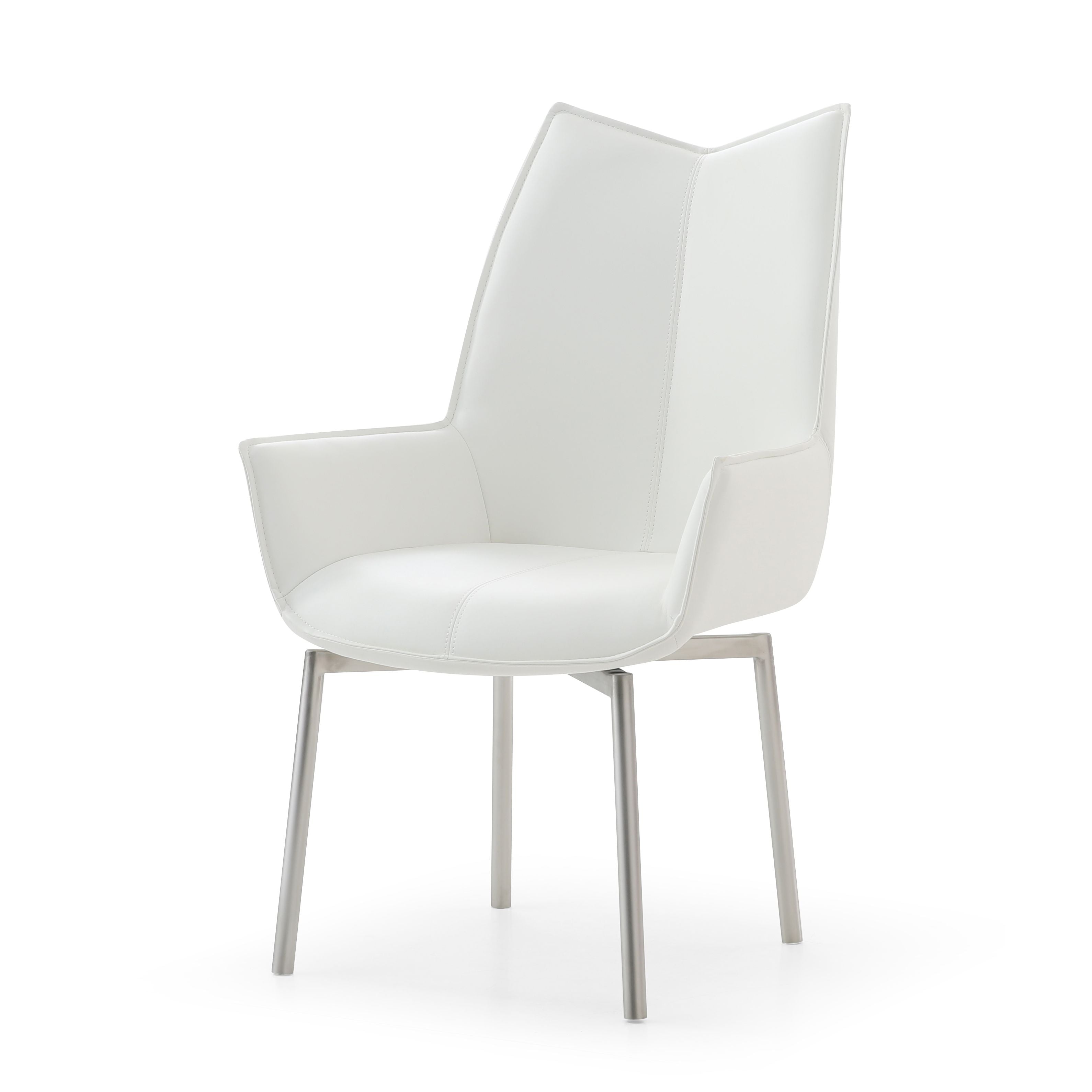 EF - 1218 SWIVEL WHITE DINING CHAIR