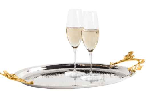 TT - SOFIA GOLD TRIM STAINLESS STEEL TRAY
