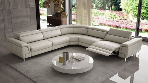 VG - CORONELLI WONDER - ITALIAN MODERN LEATHER SECTIONAL WITH RECLINERS