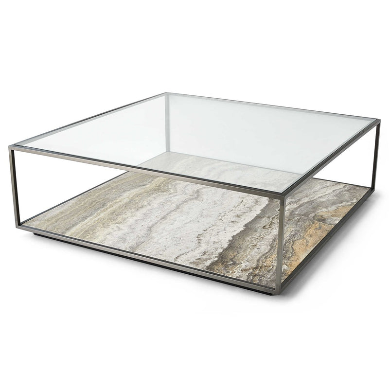 UT - FLOATING PLANE COFFEE TABLE - TRAVERTINE/BRONZE