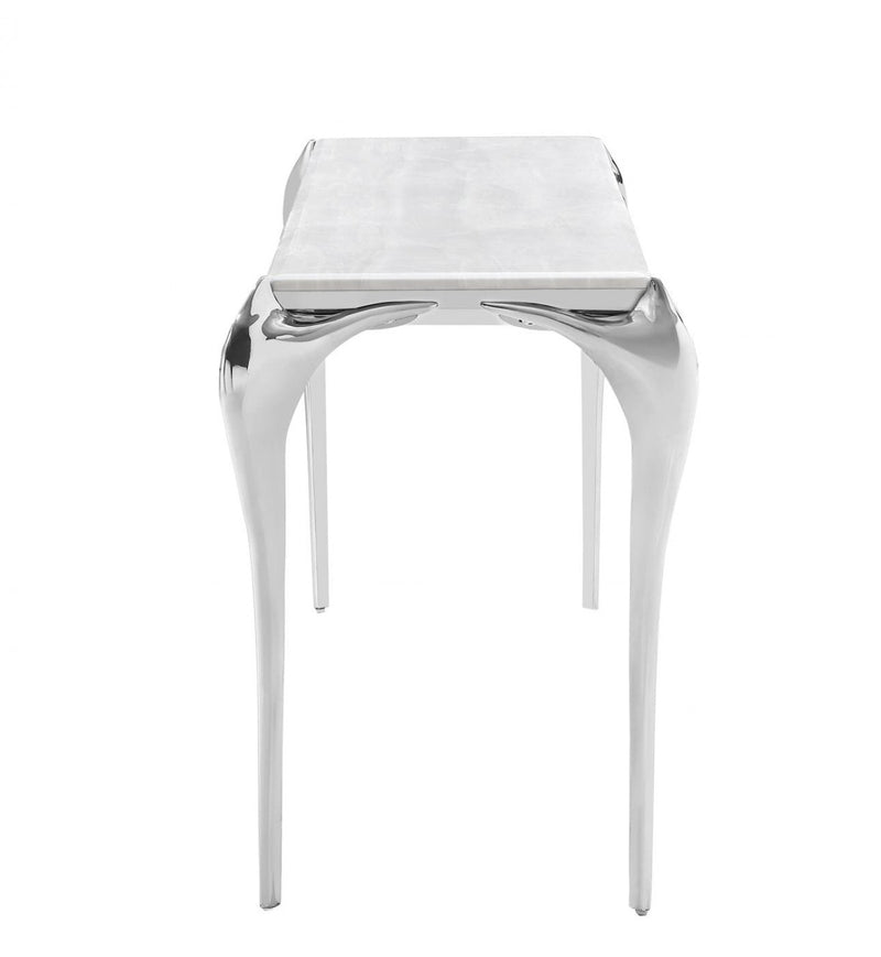 VG - MODREST VINCE FAUX MARBLE AND STEEL CONSOLE